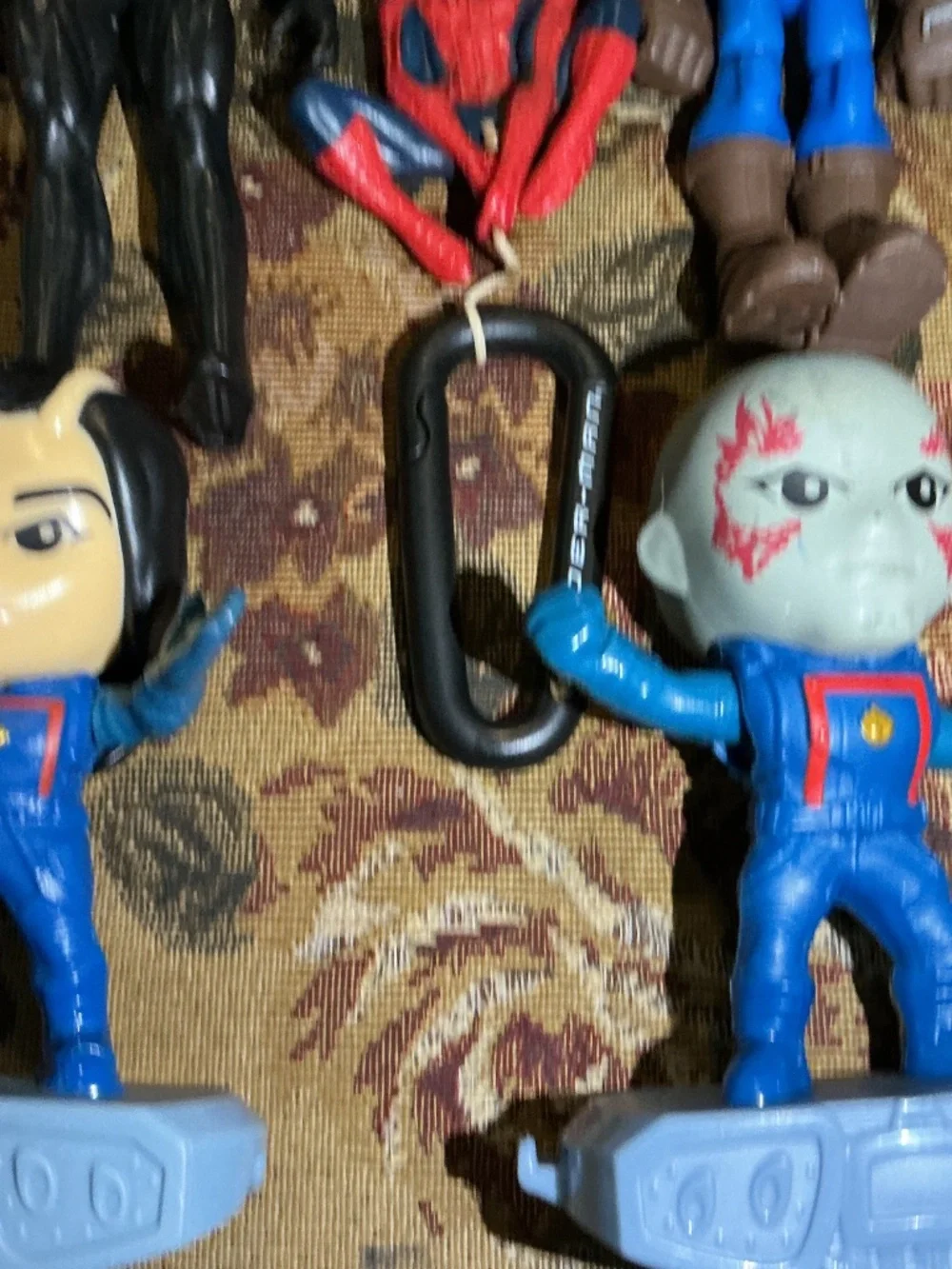 5 Marvel Action Figures toy Lot black panther spiderman captain america and more